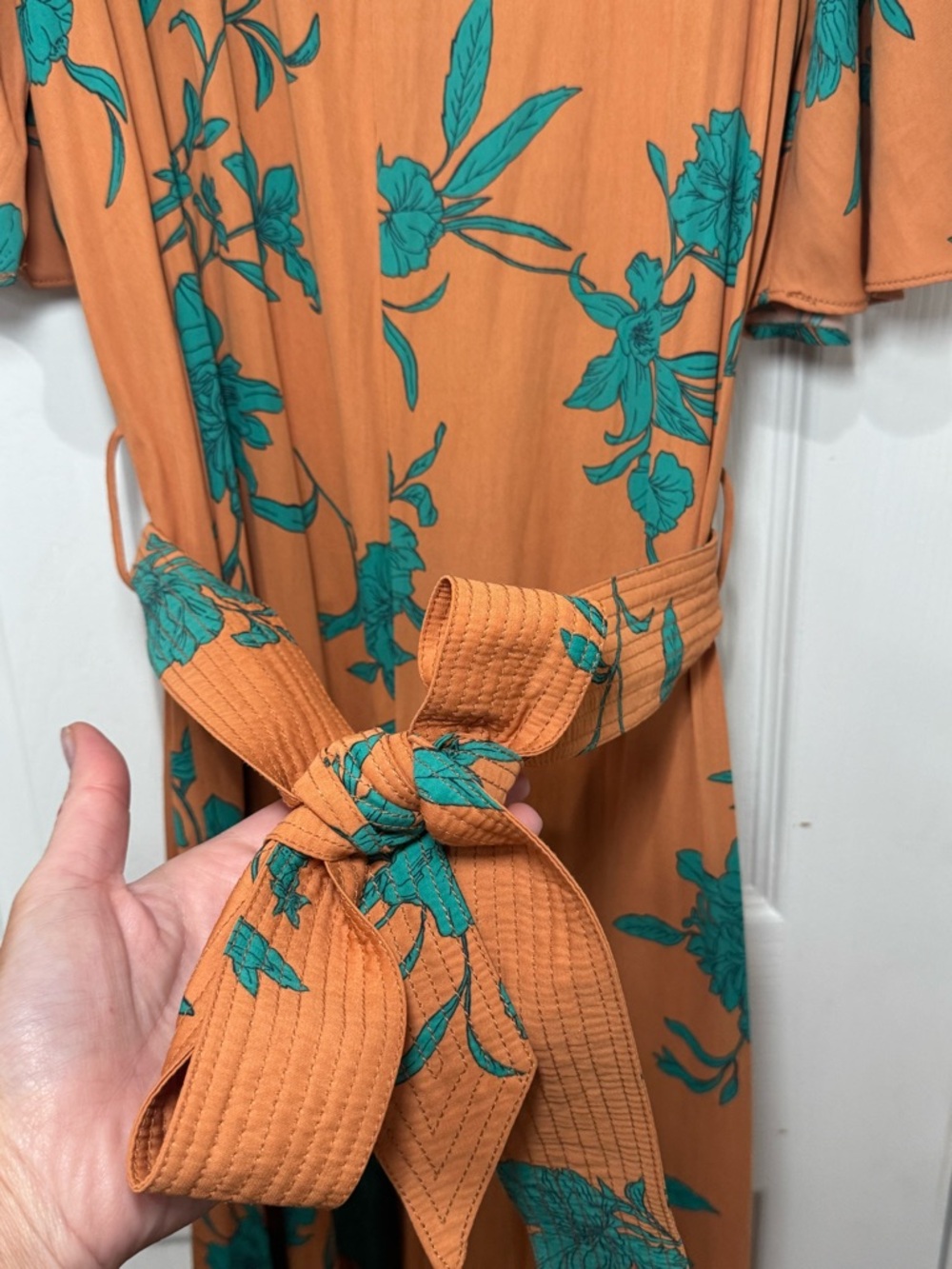 Anthropologie x Current Air flowy floral printed jumpsuit romper with belt - Picture 3 of 6